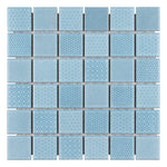 Load image into Gallery viewer, Merola Tile Celadon Aqua 11.63 inch x 11.63 inch Glossy Porcelain Mosaic Tile Sample