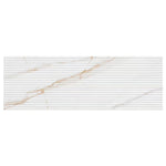 Load image into Gallery viewer, MSI Stone ULC Golden Sunset 16 inch x 48 inch Ceramic Fluted Wall Tile 0.42 inch Thick 5.17 sq ft/each Satin Finish Marble Look
