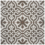 Charger l'image dans la visionneuse de galerie, Merola Tile Berkeley Charcoal Brown Ceramic Floor and Wall Tile 17.63 inch Width 17.63 inch Length 13.14 sq ft/case Patterned Matte Finish