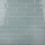 Load image into Gallery viewer, Merola Tile Chester Acqua Ceramic Wall Tile 0.4 inch Thick 3 inch Wide 5.72 sq ft/case Glossy Subway Finish