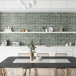 Load image into Gallery viewer, Merola Tile Rubik Verde 5.88 inch x 11.75 inch Ceramic Wall Tile – 10.78 sq ft per Case, Glossy Fluted Green Decorative Wall Tile