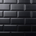 Load image into Gallery viewer, Merola Tile Crown Heights Beveled Matte Black 3 inch x 6 inch Ceramic Wall Tile – 5.72 sq. ft. per Case, Slightly Textured Matte Finish