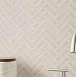 Load image into Gallery viewer, Chapel Frost Herringbone 12 in. x 12 in. Glossy Ceramic Mosaic Wall Tile