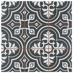Load image into Gallery viewer, Merola Tile Harmonia Vintage Black 13 inch x 13 inch Ceramic Floor and Wall Tile – 12.19 sq. ft. per Case, Glazed Encaustic-Inspired Matte Finish