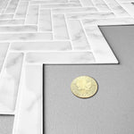 Load image into Gallery viewer, Mureno Dimensions 12x12 White Herringbone Peel and Stick Rigid Vinyl Tiles (4 Pack)