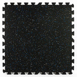 Charger l'image dans la visionneuse de galerie, FloorPops Scoria Rubber Interlocking Tiles 4 ft 1 in. x 4 ft 1 in. Black Rubber Interlocking Floor Tiles