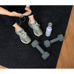 Charger l'image dans la visionneuse de galerie, FloorPops Scoria Rubber Interlocking Tiles 4 ft 1 in. x 4 ft 1 in. Black Rubber Interlocking Floor Tiles