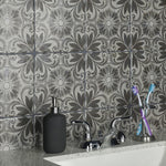 Load image into Gallery viewer, Merola Tile Costa Cendra Decor Dahlia 7-3/4 inch x 7-3/4 inch Ceramic Floor and Wall Tile – 11.11 sq. ft. per Case, Glazed Textured Finish