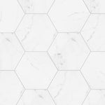 Load image into Gallery viewer, Merola Tile Classico Carrara Hexagon 7 inch x 8 inch Porcelain Floor and Wall Tile – 7.5 sq. ft. per Case, Matte Marble Look Hexagon Tile