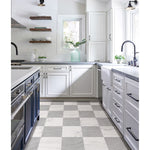 Charger l'image dans la visionneuse de galerie, TrafficMaster Carrelage vinyle autocollant Canterbury, 1,5 mm d'épaisseur, 30,5 cm de largeur x 30,5 cm de longueur, noir anthracite et blanc mat (10 pi²/boîte)