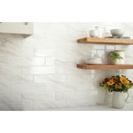 Load image into Gallery viewer, Daltile Selwyn Bianco Calacatta Glossy Glazed Ceramic Wall Tile 4 inch x 16 inch 0.38 inch Thick 13.2 sq ft/case