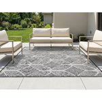Load image into Gallery viewer, StyleWell Grey Geo Grey 8 ft. x 10 ft. Reversible Outdoor Area Rug