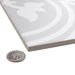 Charger l'image dans la visionneuse de galerie, Merola Tile Arte Soft Grey Porcelain Tile 0.4 inch Thick 9.75 inch x 9.75 inch 10.88 sq. ft./Case Satin Finish Square Tile