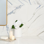 Charger l'image dans la visionneuse de galerie, Ivy Hill Tile Calacatta Indigo 24 inch x 24 inch Matte Marble Look Porcelain Floor and Wall Tile (15.49 sq. ft./Case)