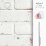 Charger l'image dans la visionneuse de galerie, Smart Tiles Peel And Stick Backsplash Brik Toscana Tiles, Ceramic Look, 21.28In X 10.86In, White, 2-Pack