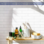 Load image into Gallery viewer, Merola Tile Captain Riptide Pacific Blue 2 inch x 7-7/8 inch Ceramic Wall Trim Tile – Glossy Embossed Finish, Coastal Wave Design, Wall & Backsplash Accent Tile