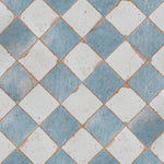 Load image into Gallery viewer, Merola Tile Artisan Damero Azul 13 inch x 13 inch Ceramic Floor and Wall Tile – 12.2 sq ft per Case, Vintage Spanish Style Stone Look Matte Finish