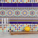 Load image into Gallery viewer, Merola Tile Sevillano Andalusia Cenefa Ceramic Wall Border Tile 7.88 inch Width 7.88 inch Length 11.46 sq ft/case Glossy Patterned Finish