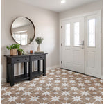 Charger l'image dans la visionneuse de galerie, Merola Tile Llama Stella Loire Verso Noce Porcelain Tile 9.75 inch x 9.75 inch – 10.88 sq. ft. per Case Mixed Texture Wood Look Finish