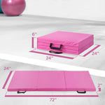 Charger l'image dans la visionneuse de galerie, CAP Barbell All Purpose Folding Aerobic Fitness Gym & Gymnastics Mat 6 ft. x 2 ft. x 2 inch Thick Pink Exercise Mat