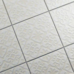 Load image into Gallery viewer, Merola Tile Triplex Valverde White 7-3/4 inch x 7-3/4 inch Ceramic Wall Tile (11.11 sq. ft./Case) – Textured Semi-Gloss Finish