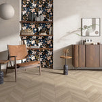 Load image into Gallery viewer, Modamo Chevron Grey Wood Look Porcelain Tile 0.35 inch Thick 24 inch x 48 inch Large Format Matte