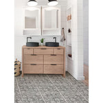 Load image into Gallery viewer, FloorPops Charcoal Reo 12-in x 12-in Vinyl Tile Flooring Set of 20 (20 sq.ft.) – Bohemian Floral & Geometric