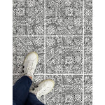 Load image into Gallery viewer, FloorPops Charcoal Reo 12-in x 12-in Vinyl Tile Flooring Set of 20 (20 sq.ft.) – Bohemian Floral & Geometric