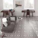 Charger l'image dans la visionneuse de galerie, Merola Tile Arte Grey Porcelain Floor & Wall Tile 0.4 inch Thick x 9.75 inch Wide Grey Square – 10.88 sq. ft./Case, Glazed Satin Finish