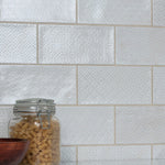 Load image into Gallery viewer, Merola Tile Camden Decor Antique Bianco Ceramic Wall Tile 4 inch Width 8 inch Length 11.5 sq ft/case Glossy Subway Pattern Finish