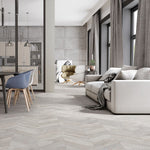 Load image into Gallery viewer, Ivy Hill Tile Montgomery Chevron Gray Porcelain Tile – 0.39 inch Thick, 24 inch x 48 inch, 15.49 sq.ft/Case – Matte Finish