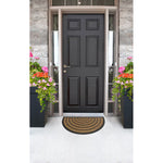 Charger l'image dans la visionneuse de galerie, StepGuard Faux Coir Ribbed Halfmoon Door Mat 18 inch x 30 inch Beige – Non-Slip Outdoor Entrance Mat