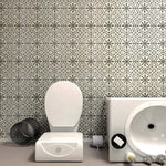 Charger l'image dans la visionneuse de galerie, Merola Tile Berkeley Charcoal Brown Ceramic Floor and Wall Tile 17.63 inch Width 17.63 inch Length 13.14 sq ft/case Patterned Matte Finish