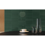 Charger l'image dans la visionneuse de galerie, Anatolia 3 inch x 12 inch Geometra Divide Emerald Glossy Pressed Glazed Ceramic Tile 10.66 sq ft/case – Geometric Pattern Wall Tile