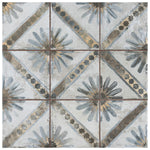 Load image into Gallery viewer, Merola Tile Harmonia Kings Marrakech Blue Ceramic Floor and Wall Tile 13 inch Width 13 inch Length 12.19 sq ft/case Patterned Matte Finish