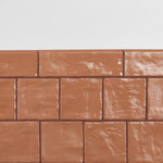 Charger l'image dans la visionneuse de galerie, Ivy Hill Tile Amagansett Terracotta Ceramic Wall Bullnose Tile 2.55 inch Width 7.87 inch Length Satin Finish 1 sq ft/case