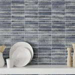 Load image into Gallery viewer, Merola Tile Rubik Azul 5-7/8 inch x 11-3/4 inch Ceramic Wall Tile – 10.78 sq. ft. per Case, Glossy Fluted Blue Wall Tile
