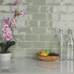 Charger l'image dans la visionneuse de galerie, Merola Tile Chester Sage 3 inch x 6 inch Ceramic Wall Tile – 5.72 sq. ft. per Case, Glossy Smooth Finish