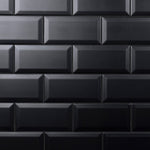 Load image into Gallery viewer, Merola Tile Crown Heights Beveled Matte Black 3 inch x 6 inch Ceramic Wall Tile – 5.72 sq. ft. per Case, Slightly Textured Matte Finish