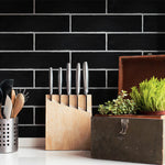 Charger l'image dans la visionneuse de galerie, MSI Stone ULC Castillo Matte Black 3 inch x 12 inch Ceramic Wall Tile 5.72 sq ft/case – Subway Style Matte Finish