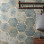 Charger l'image dans la visionneuse de galerie, Ivy Hill Tile Mandalay Hex Green Porcelain Tile – 0.35 inch Thick, 9.13 inch x 10.51 inch, 8.07 sq.ft/Case – Polished Hexagon Finish