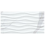 Charger l'image dans la visionneuse de galerie, Title: MSI Stone ULC Dymo Statuary Wavy White Glossy Glazed Wall Ceramic Tile 0.37 inch Thick 12 inch x 24 inch (16 sq. ft./Case)