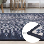 Load image into Gallery viewer, Multy Home 3-ft. x 4-ft. Wikki Tribal Printed Decorative Mat, Navy