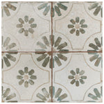 Charger l'image dans la visionneuse de galerie, Carreau de sol et mural en céramique Merola Tile Kings Blume Encaustic Sage 44,78 cm x 44,78 cm (1,02 m²/caisse)