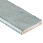Load image into Gallery viewer, Ivy Hill Tile Kingston Turquoise 3 inch x 8 inch Polished Ceramic Bullnose Wall Tile Trim