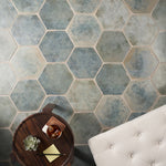 Charger l'image dans la visionneuse de galerie, Ivy Hill Tile Mandalay Hex Green Porcelain Tile – 0.35 inch Thick, 9.13 inch x 10.51 inch, 8.07 sq.ft/Case – Polished Hexagon Finish