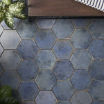 Load image into Gallery viewer, Ivy Hill Tile Mandalay Hex Blue Porcelain Tile – 0.35 inch Thick, 9.13 inch x 10.51 inch, 8.07 sq.ft/Case – Polished Hexagon Finish
