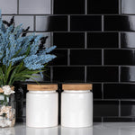 Load image into Gallery viewer, Merola Tile Crown Heights Glossy Black 3 inch x 6 inch Ceramic Wall Tile – 5.72 Sq. Ft. Coverage per Case