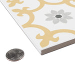 Load image into Gallery viewer, Merola Tile Daria Dandelion 9.75 inch x 9.75 inch Porcelain Floor & Wall Tile – 10.88 Sq. Ft./Case – Satin Finish