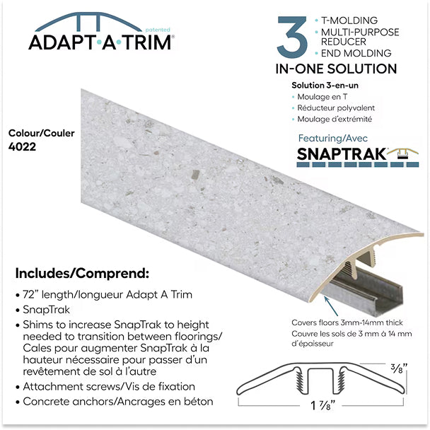 Zamma Adapt A Trim 3-in-1 Vinyl Reducer & Transition Molding – Color ...
